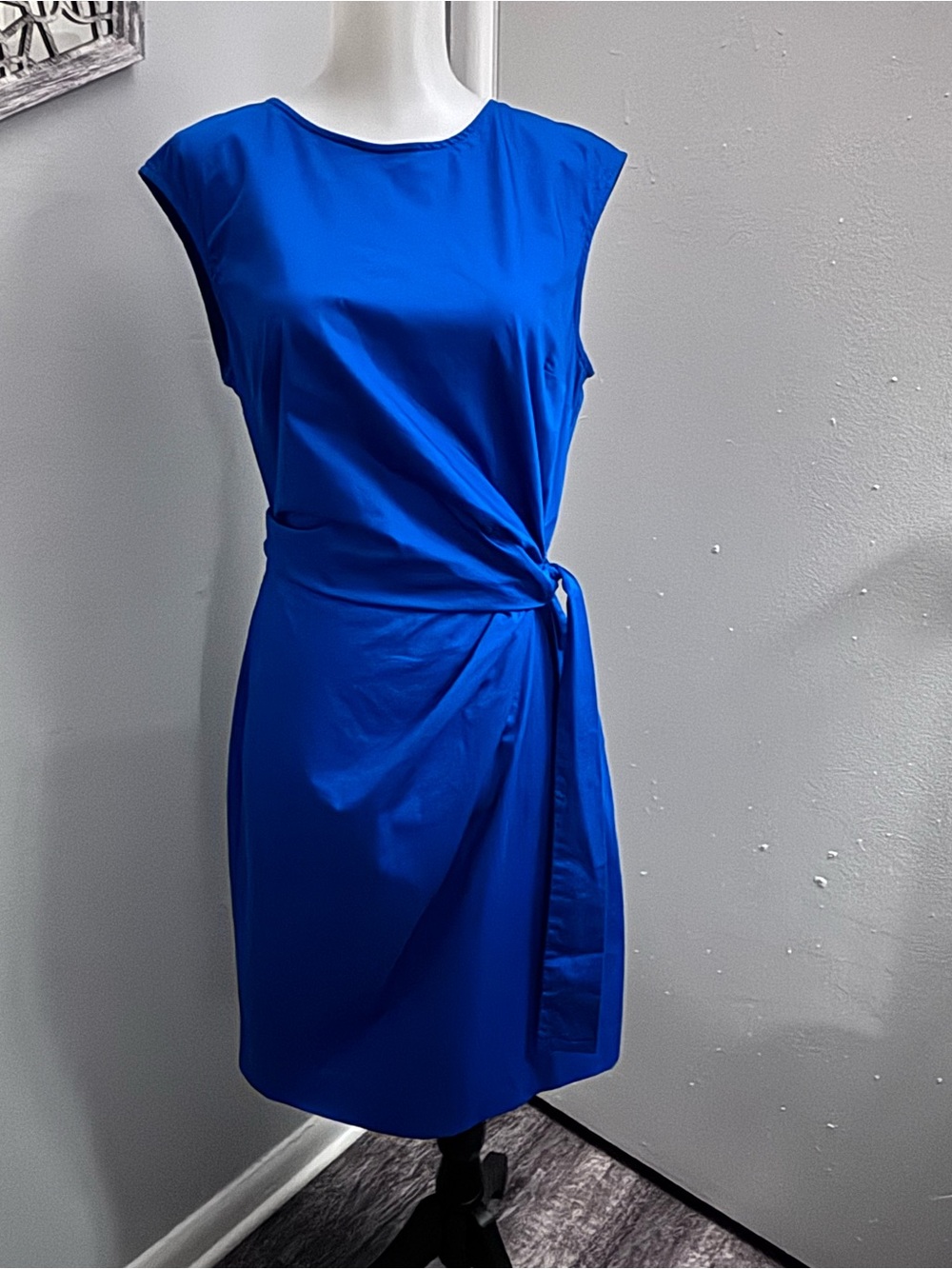 Ann Taylor Cobalt Blue Tie-Waist Midi Dress - Picture 3 of 12
